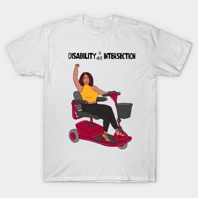 Disability Is An Intersection Scooter T-Shirt by Dissent Clothing